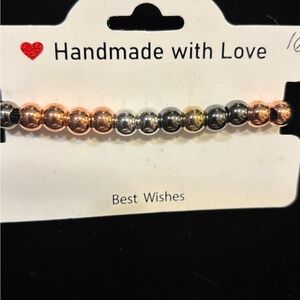 Handmade with Love Metallic Beaded Bracelet